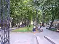 The entrance to the garden from the Preobrazhenska Street