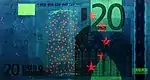 20 euro note under UV light (Obverse)