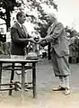 Ted presents Walter Hagen with Ryder Cup 1927
