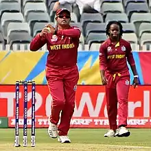 Mohammed bowling for the West Indies during the 2020 ICC Women's T20 World Cup