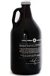 A growler beer bottle or “jug”