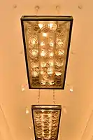 A lighting fixture in the great dining room in the Tokyo Metropolitan Teien Art Museum.