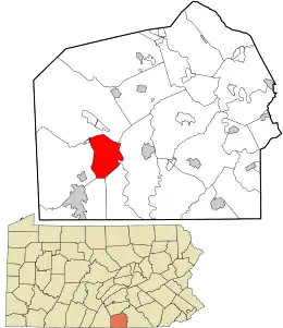Location in Adams County and the state of Pennsylvania.