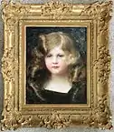 Portrait of a girl by Aimé Nicolas Morot, painted in 1909 and in original frame. Oil on canvas, size 32 x 40&nbsp;cm.