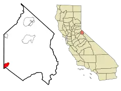 Location in Alpine County and the state of California