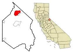 Location in Alpine County and the state of California