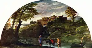 Annibale Carracci, Landscape with the Flight into Egypt (c. 1604)122 × 230 cm