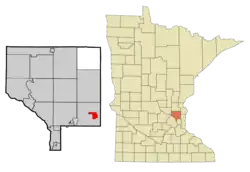 Location of the city of Centervillewithin Anoka County, Minnesota