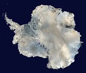 Image 5AntarcticaPhoto credit: NASAAntarctica, the continent surrounding the Earth's South Pole, is the coldest place on earth and is almost entirely covered by ice. Antarctica was discovered in late January 1820. Too cold and dry to support virtually any vascular plants, Antartica's flora presently consists of around 250 lichens, 100 mosses, 25-30 liverworts, and around 700 terrestrial and aquatic algal species.More selected pictures