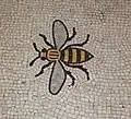 Mosaic bee, on the floor of landing outside Great Hall, Manchester Town Hall, symbolic of Manchester's industriousness