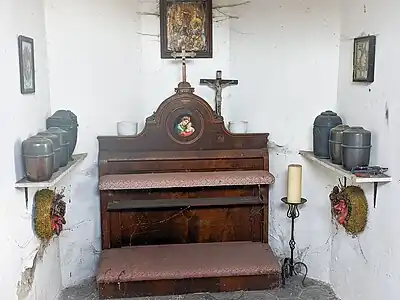 Prayer stool made from the headboard of Archduchess Sophie's deathbed