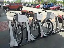 Bike share station at City Centre II building