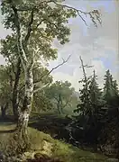 J.W. Bilders: View of the Forest near Wolfheze, c. 1870–85; oil-painting