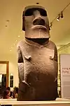 Hoa Hakananai'a, an example of a moai; c. 1200 AD; flow lava; height: 242&nbsp;cm; British Museum (London)