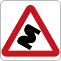 Series of bends to right ahead