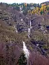 600-meter (2,000&nbsp;ft) cascade, which appears after heavy rains