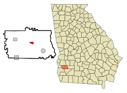 Location in Calhoun County and the state of Georgia