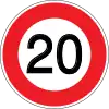 Maximum speed limit 20&nbsp;km/h