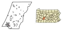 Location of Daisytown in Cambria County, Pennsylvania.