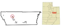 Location within Carbon County and the State of Utah