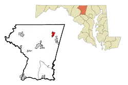 Location of Manchester, Maryland