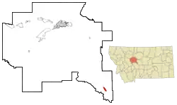 Location of Neihart, Montana