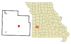 Location of Stockton, Missouri