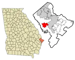 Location in Chatham County and the state of Georgia