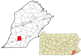 Location in Chester County and the state of Pennsylvania.