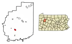 Location of Sligo in Clarion County, Pennsylvania.