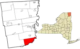 Location in Clinton County and the state of New York.