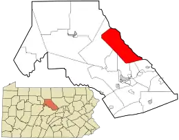 Location in Clinton County and the state of Pennsylvania.