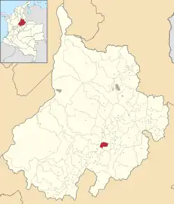 Location of the municipality and town of Palmas Socorro in the Santander Department of Colombia.