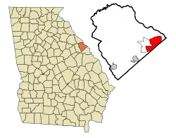 Location in Columbia County and the state of Georgia