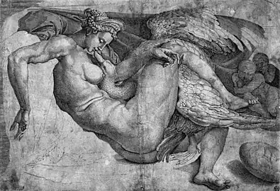 Drawing by Cornelis Bos after the lost original by Michelangelo. Between 1530 and 1550