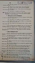 One page of a nine-page list of requested shots of the invasion