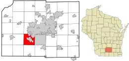 Location in Dane County and the state of Wisconsin.