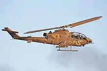 A now retired AH-1 Cobra Tzefa attack helicopter of the IAF