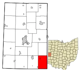 Location in Darke County and the state of Ohio