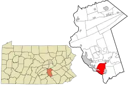 Location in Dauphin County and state of Pennsylvania.
