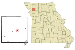 Location of Maysville, Missouri