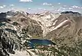 Matterhorn upper left, Ice Lake centered, Sacajawea Peak in upper right corner