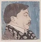 Gravure sur bois de fil en couleur, 18,2 x 18,5&nbsp;cm, 1903