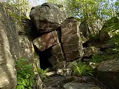 Entrance to the Fräntorp cave on May 26, 2020.