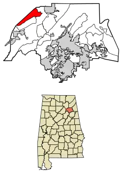 Location of New Union in Etowah County, Alabama.