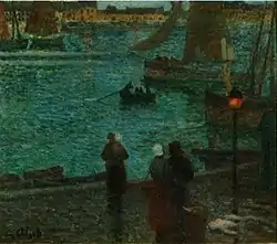 Eugène Chigot,  Douarnenez, retour des pêcheurs, à la nuit tombante, (1903)