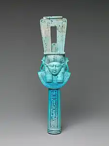 Naos sistrum with Hathor's face, 305–282 BC