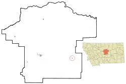 Location of Grass Range, Montana