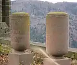 The grave markers of Alexandrine and her brother Frederick.