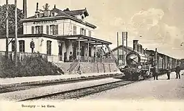 Bussigny station around 1905, with B&nbsp;3/4 of the former JS